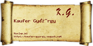 Kaufer György névjegykártya