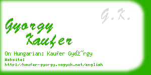 gyorgy kaufer business card